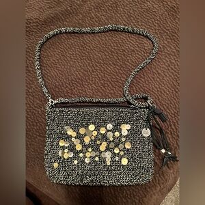 The Sak Black Multi Classic Mini Sequin Crochet Crossbody Bag, New Without Tags